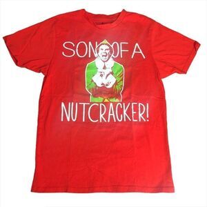 𝅺Elf “Son of a Nutcracker” Red Crewneck Tshirt Size Small Christmas Holiday